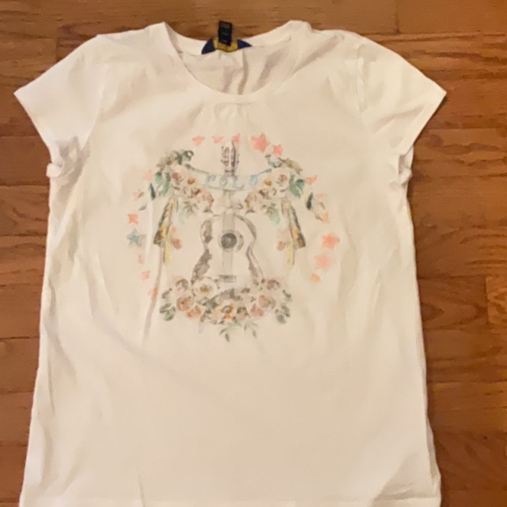 Polo by Ralph Lauren White Short Sleeve Tee with Floral and guitar Print